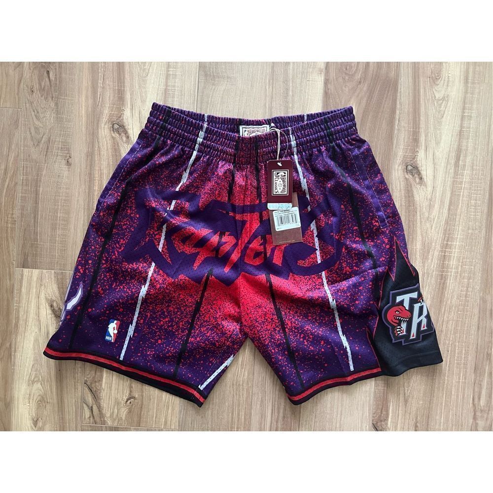 Mitchell & Ness Toronto Raptors Shorts Mens XLarge Swingman Red Purple 19…